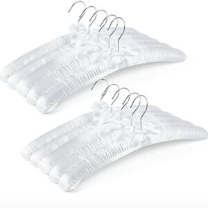 Amber Home White Satin Padded Hangers